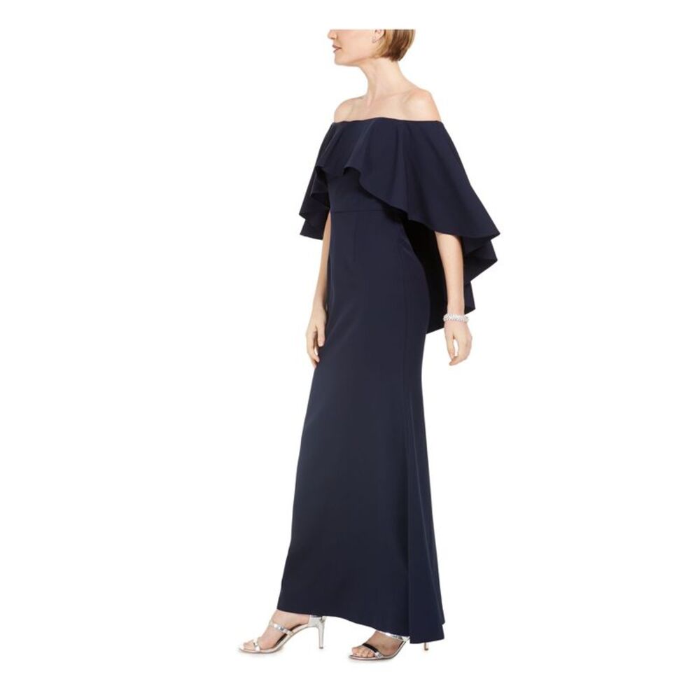 VINCE CAMUTO Womens Navy Bell Sleeve Full-Length Formal Mermaid Dress 2 - Picture 3 of 4